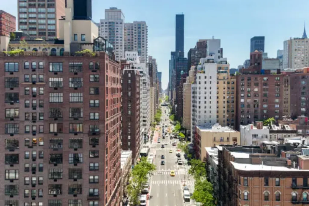 Urban street view of Manhattan, New York City, representing service areas for pest control and extermination solutions